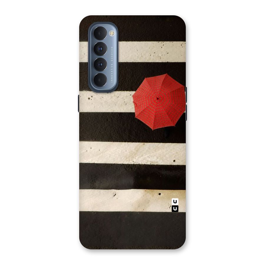Single Red Umbrella Stripes Back Case for Reno4 Pro