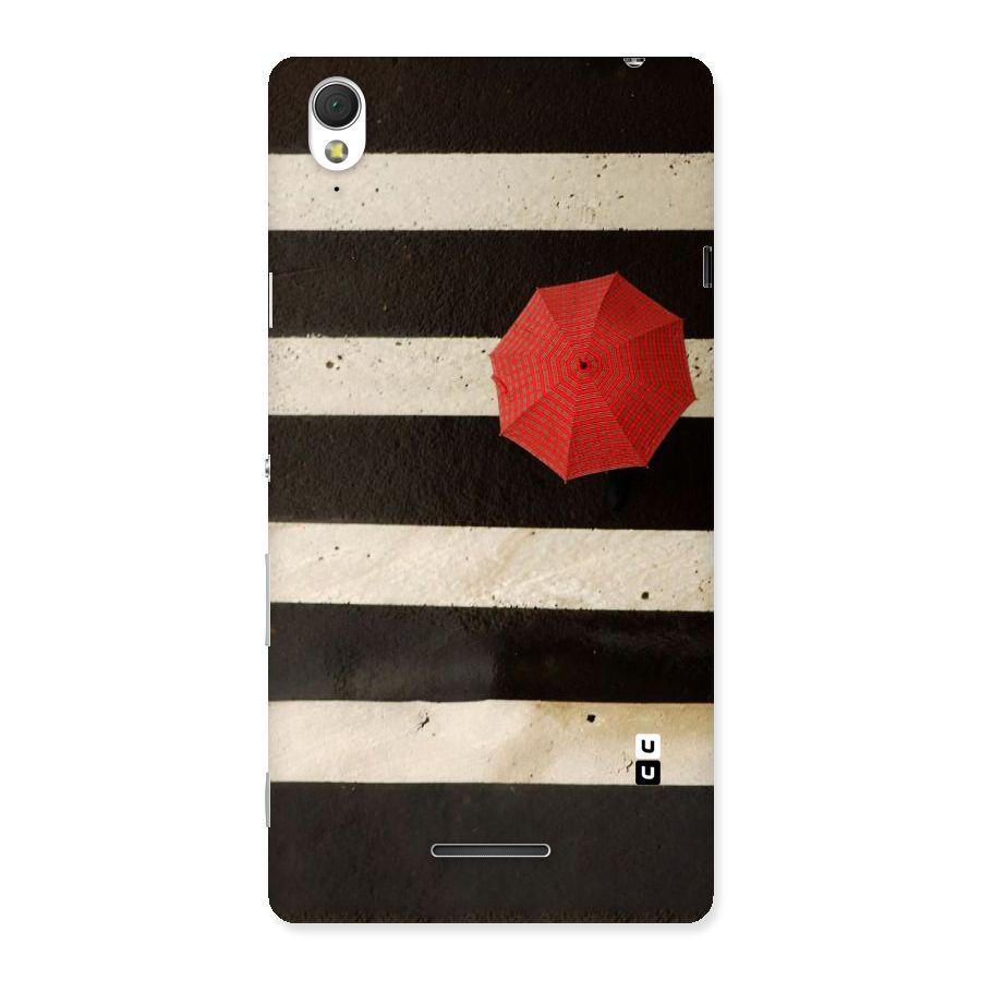 Single Red Umbrella Stripes Back Case for Sony Xperia T3