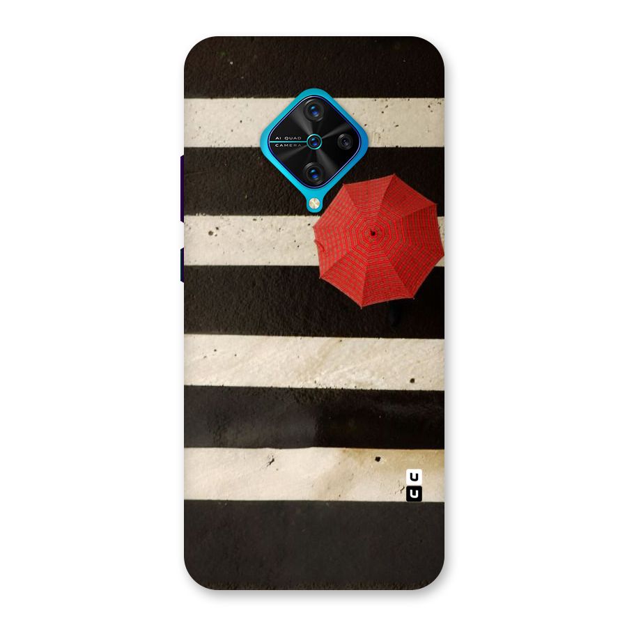 Single Red Umbrella Stripes Back Case for Vivo S1 Pro