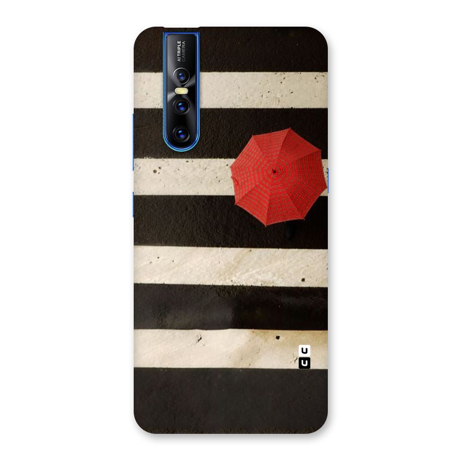 Single Red Umbrella Stripes Back Case for Vivo V15 Pro