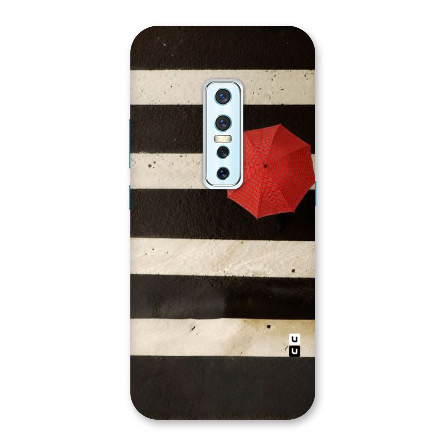 Single Red Umbrella Stripes Back Case for Vivo V17 Pro