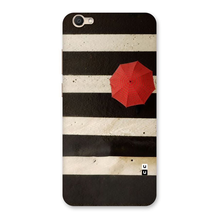 Single Red Umbrella Stripes Back Case for Vivo V5