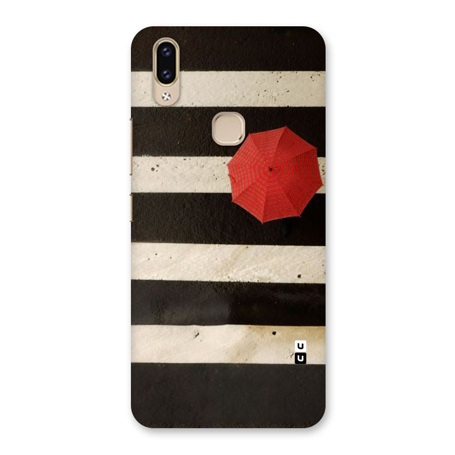 Single Red Umbrella Stripes Back Case for Vivo V9 Youth