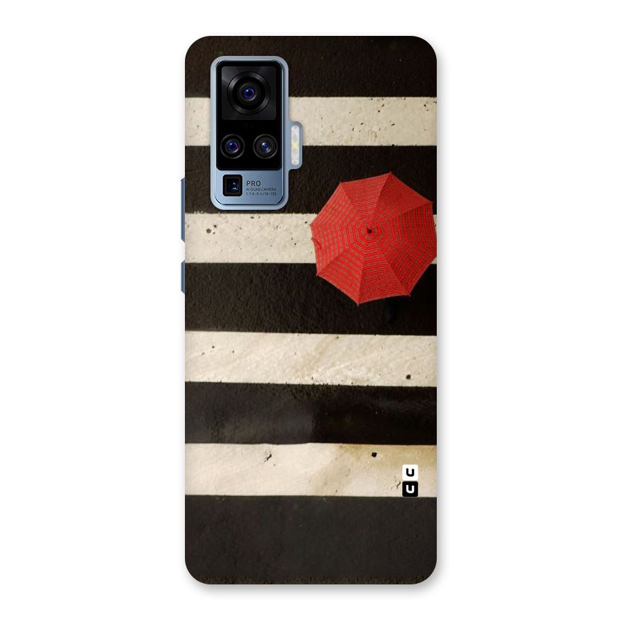 Single Red Umbrella Stripes Back Case for Vivo X50 Pro