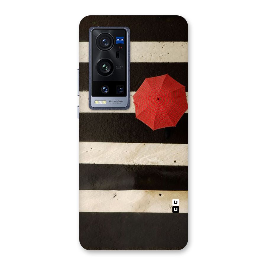 Single Red Umbrella Stripes Back Case for Vivo X60 Pro Plus