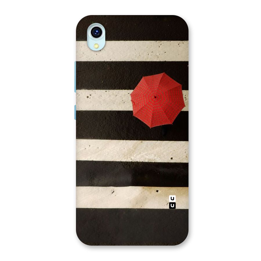 Single Red Umbrella Stripes Back Case for Vivo Y1s