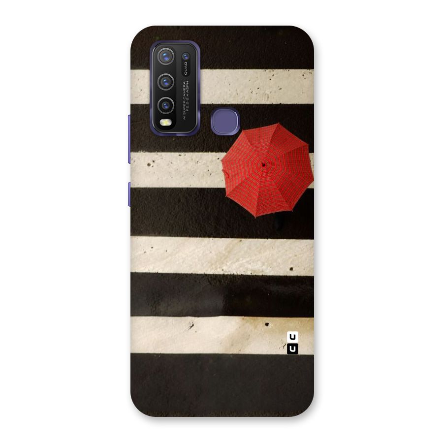 Single Red Umbrella Stripes Back Case for Vivo Y50
