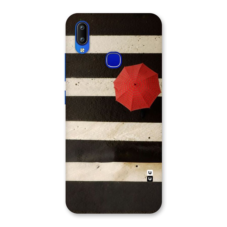 Single Red Umbrella Stripes Back Case for Vivo Y91