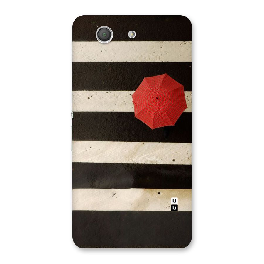 Single Red Umbrella Stripes Back Case for Xperia Z3 Compact