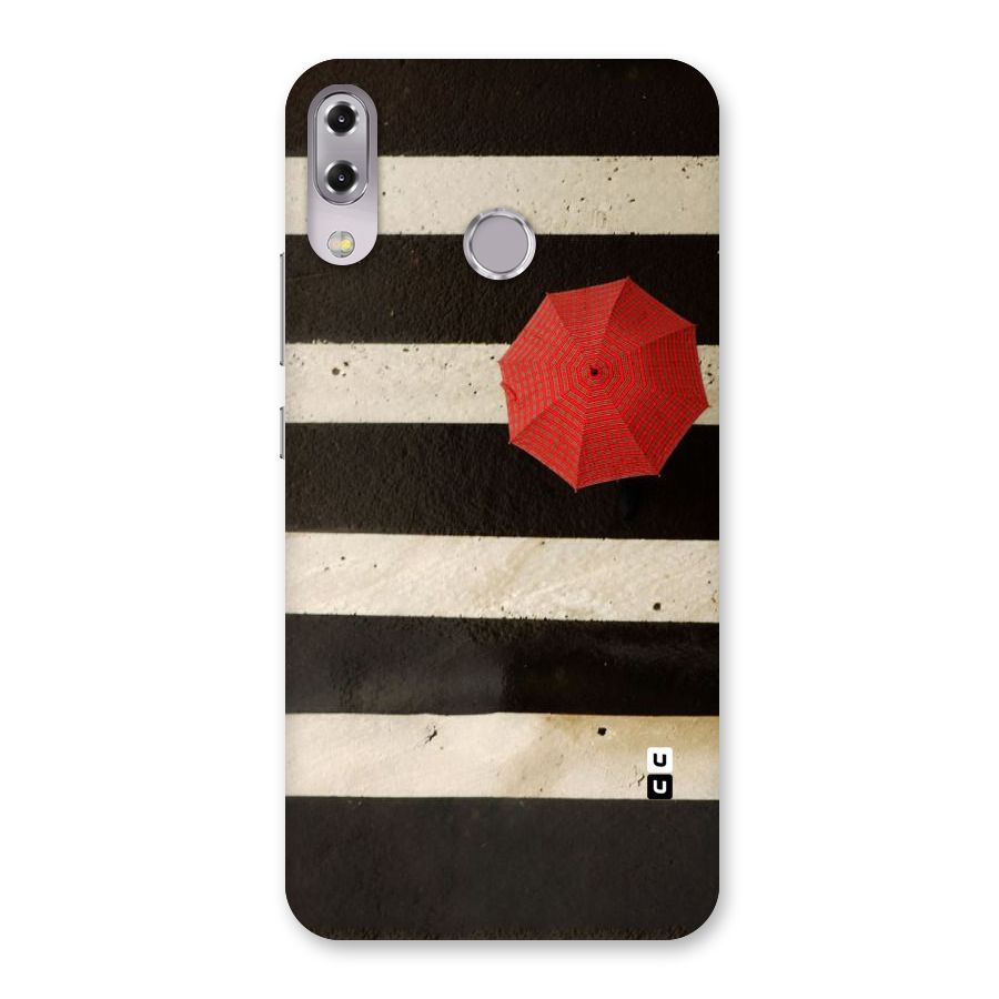 Single Red Umbrella Stripes Back Case for Zenfone 5Z