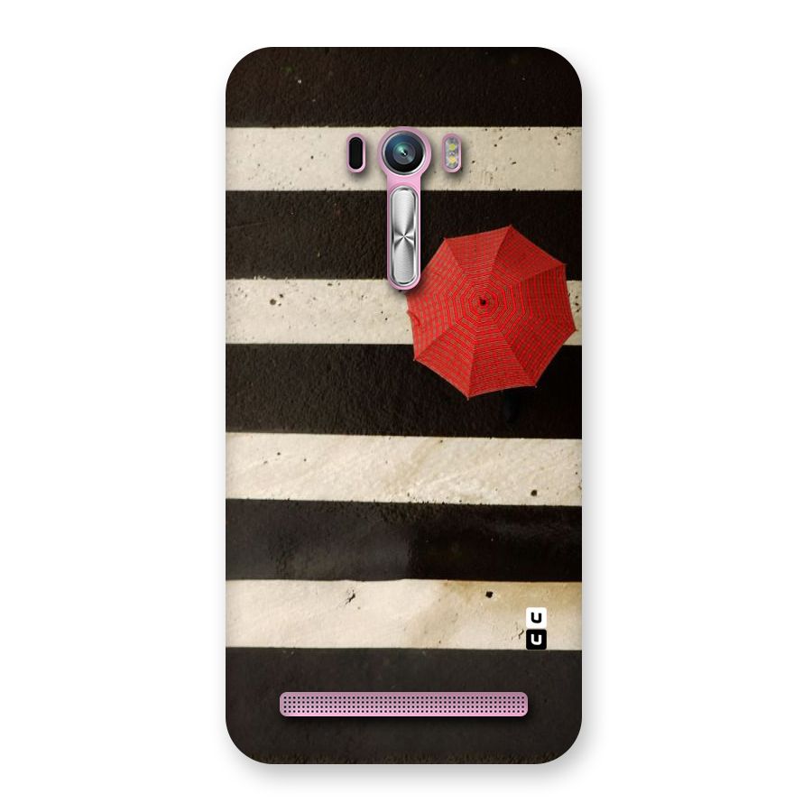 Single Red Umbrella Stripes Back Case for Zenfone Selfie