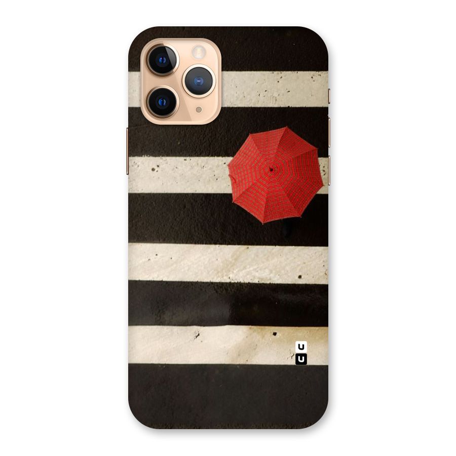 Single Red Umbrella Stripes Back Case for iPhone 11 Pro