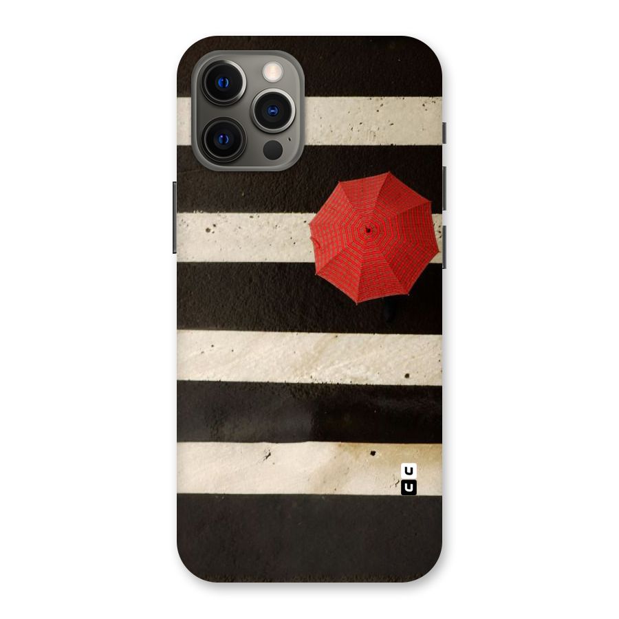 Single Red Umbrella Stripes Back Case for iPhone 12 Pro Max