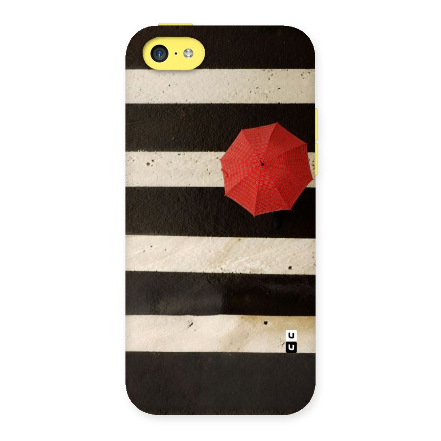 Single Red Umbrella Stripes Back Case for iPhone 5C