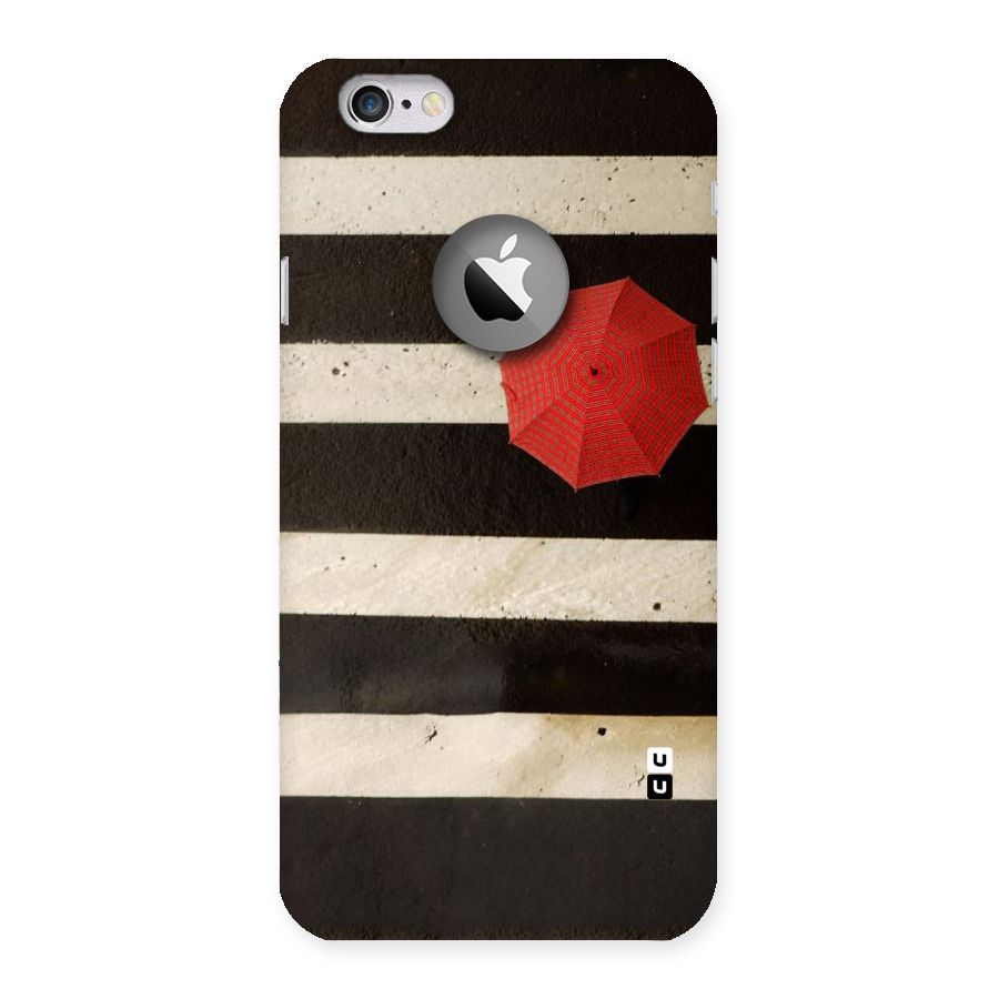 Single Red Umbrella Stripes Back Case for iPhone 6 Logo Cut
