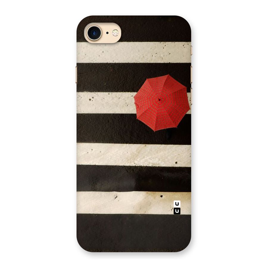 Single Red Umbrella Stripes Back Case for iPhone 7