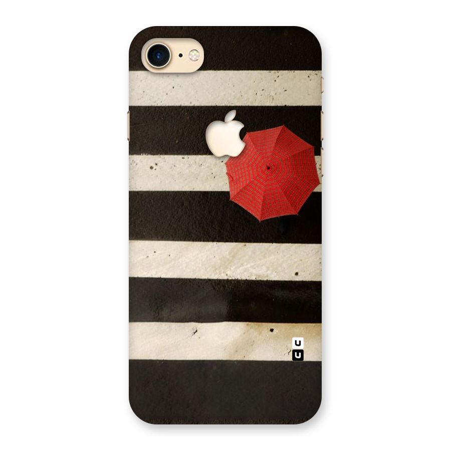 Single Red Umbrella Stripes Back Case for iPhone 7 Apple Cut