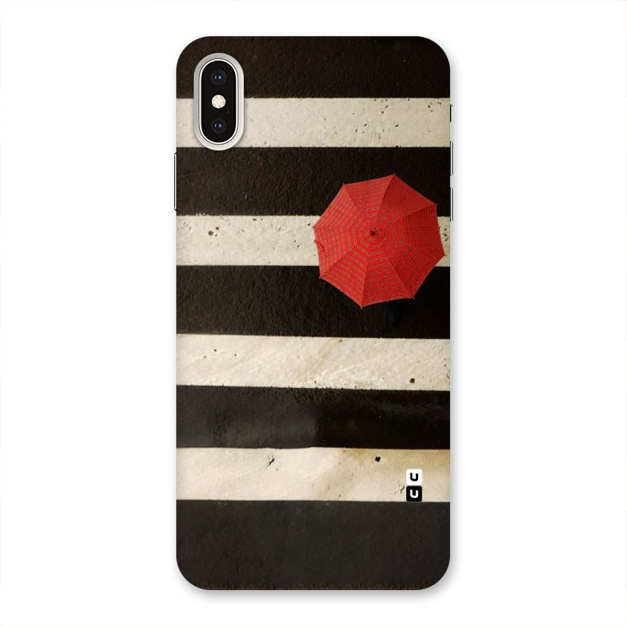 Single Red Umbrella Stripes Back Case for iPhone XS Max