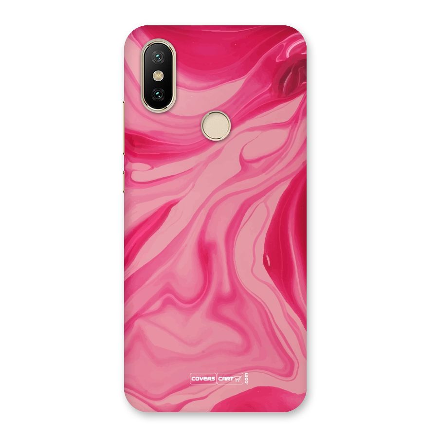 Sizzling Pink Marble Texture Back Case for Mi A2
