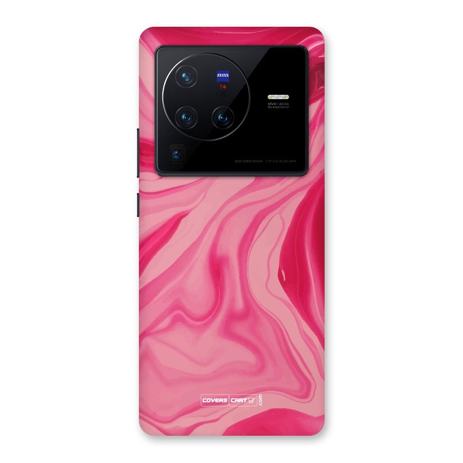 Sizzling Pink Marble Texture Back Case for Vivo X80 Pro
