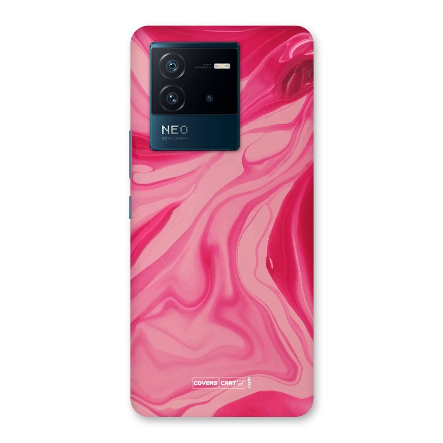 Sizzling Pink Marble Texture Back Case for Vivo iQOO Neo 6 5G