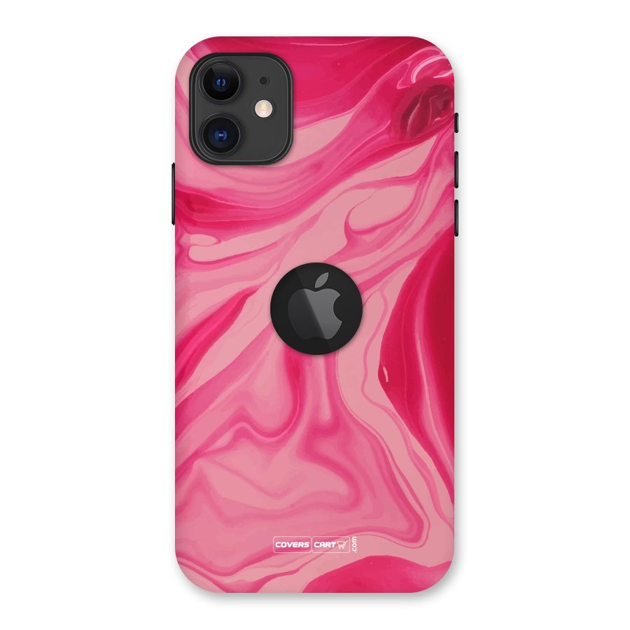 Sizzling Pink Marble Texture Back Case for iPhone 11 Logo Cut