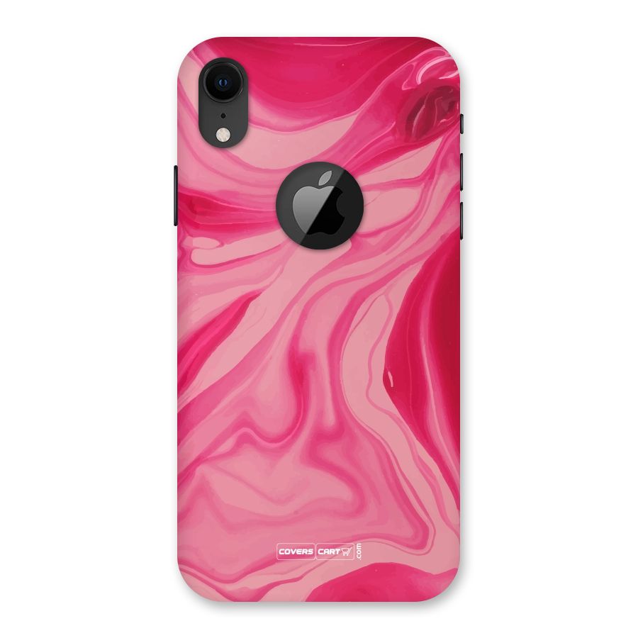 Sizzling Pink Marble Texture Back Case for iPhone XR Logo Cut