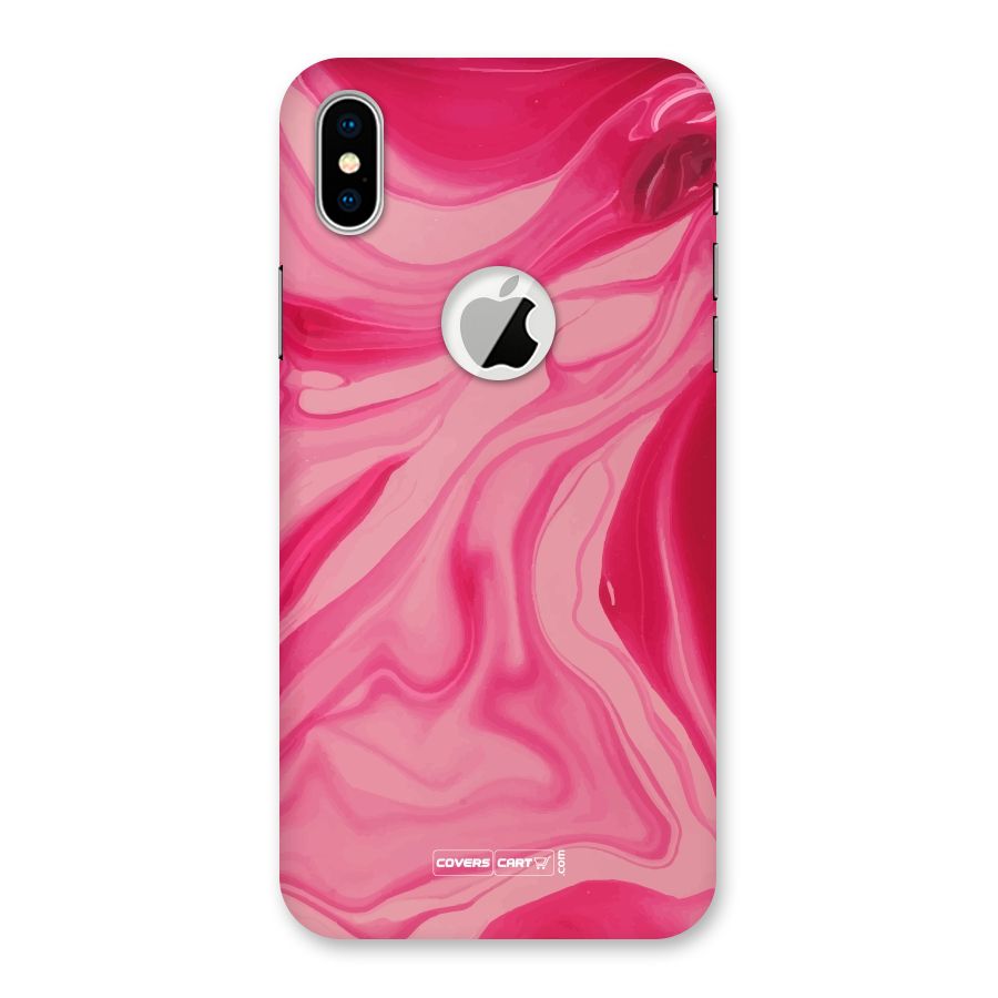 Sizzling Pink Marble Texture Back Case for iPhone XS Logo Cut
