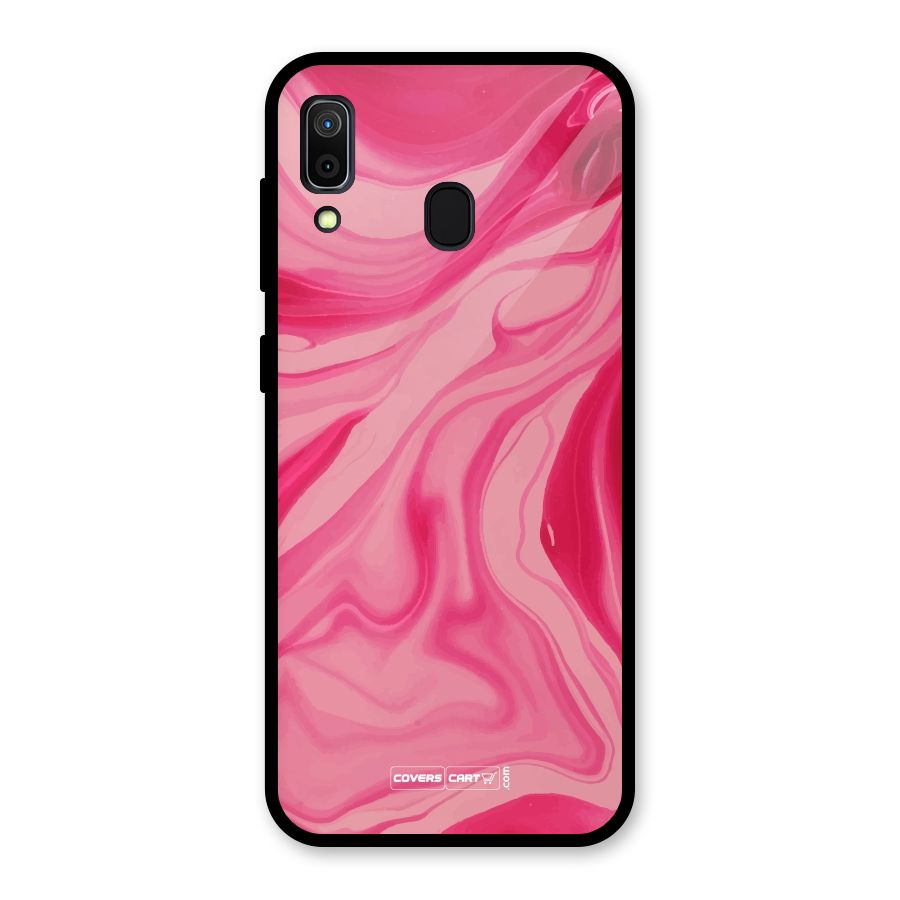 Sizzling Pink Marble Texture Glass Back Case for Galaxy A30