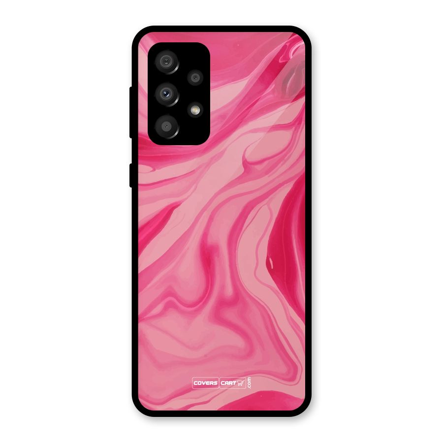 Sizzling Pink Marble Texture Glass Back Case for Galaxy A32