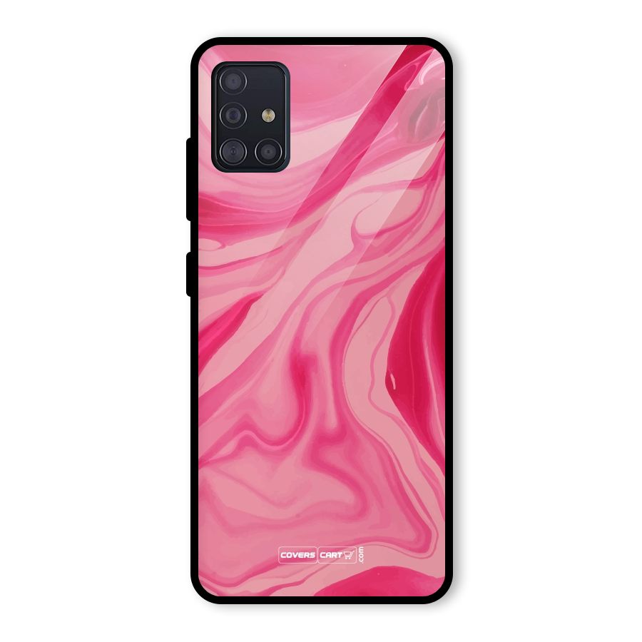 Sizzling Pink Marble Texture Glass Back Case for Galaxy A51