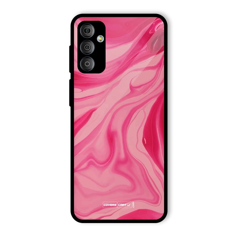 Sizzling Pink Marble Texture Glass Back Case for Galaxy F23