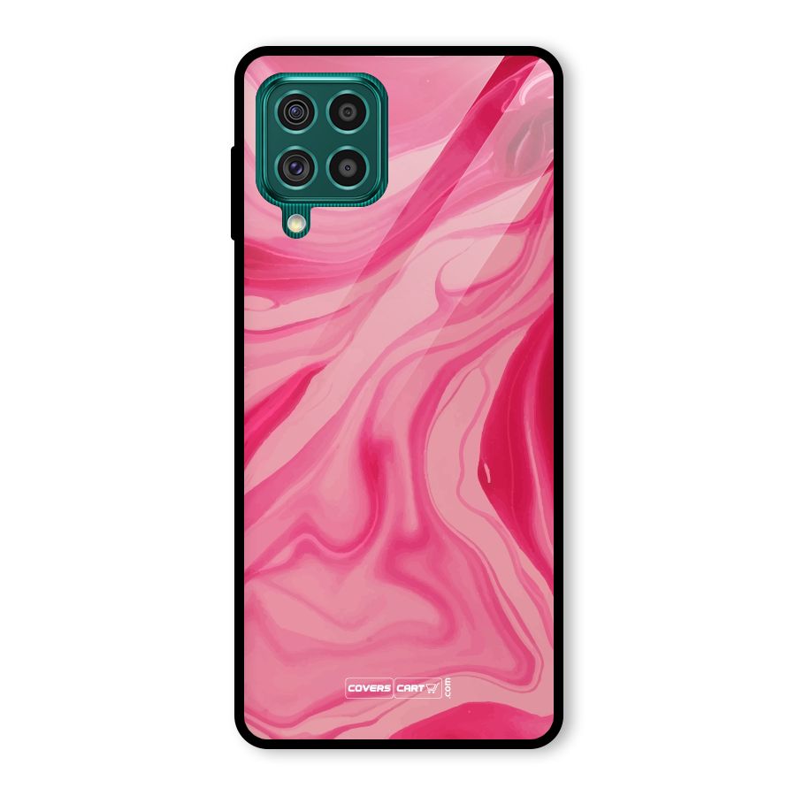 Sizzling Pink Marble Texture Glass Back Case for Galaxy F62