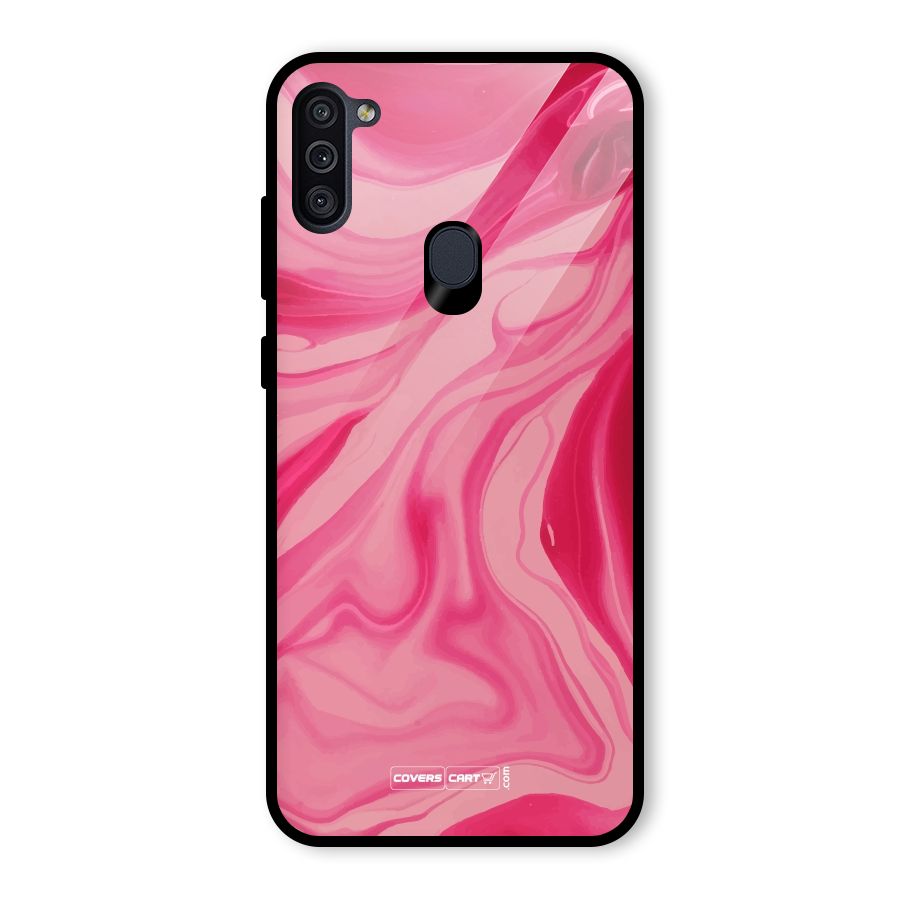 Sizzling Pink Marble Texture Glass Back Case for Galaxy M11