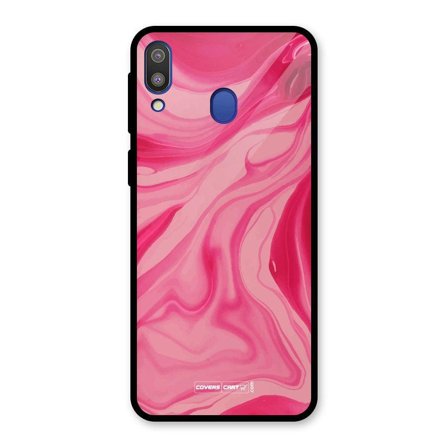 Sizzling Pink Marble Texture Glass Back Case for Galaxy M20