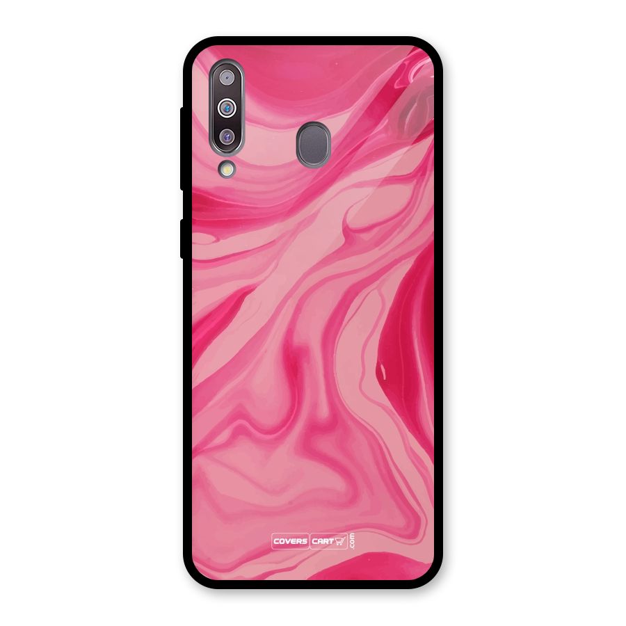 Sizzling Pink Marble Texture Glass Back Case for Galaxy M30