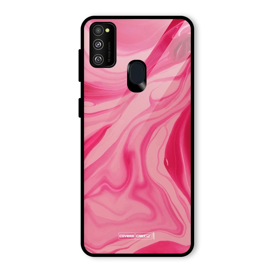 Sizzling Pink Marble Texture Glass Back Case for Galaxy M30s