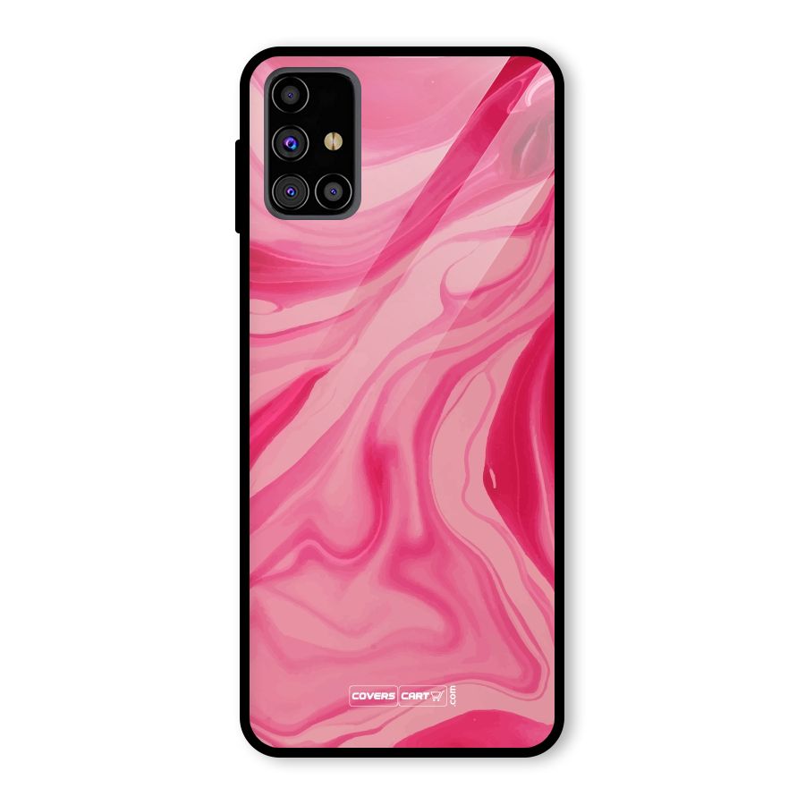 Sizzling Pink Marble Texture Glass Back Case for Galaxy M31s