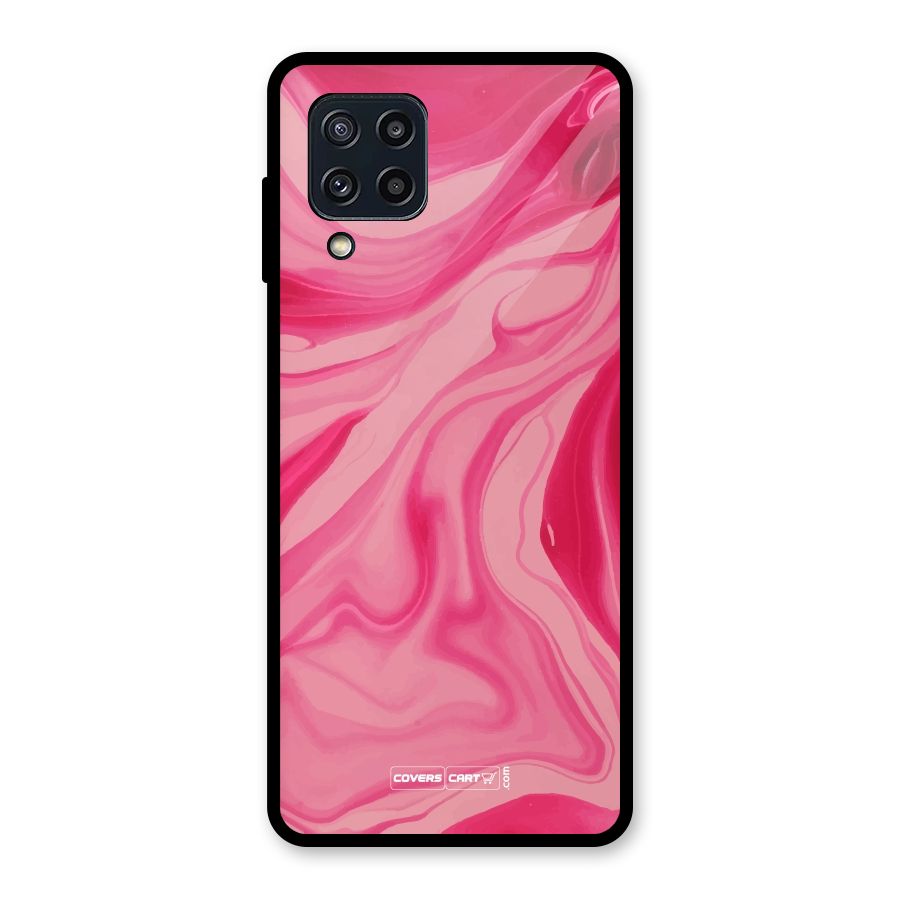 Sizzling Pink Marble Texture Glass Back Case for Galaxy M32