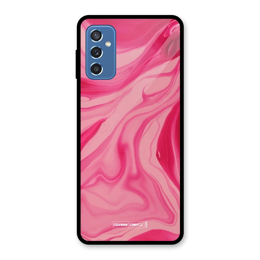 Sizzling Pink Marble Texture Glass Back Case for Galaxy M52 5G