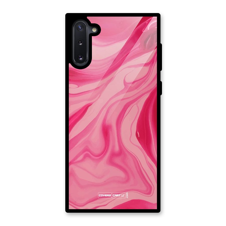 Sizzling Pink Marble Texture Glass Back Case for Galaxy Note 10