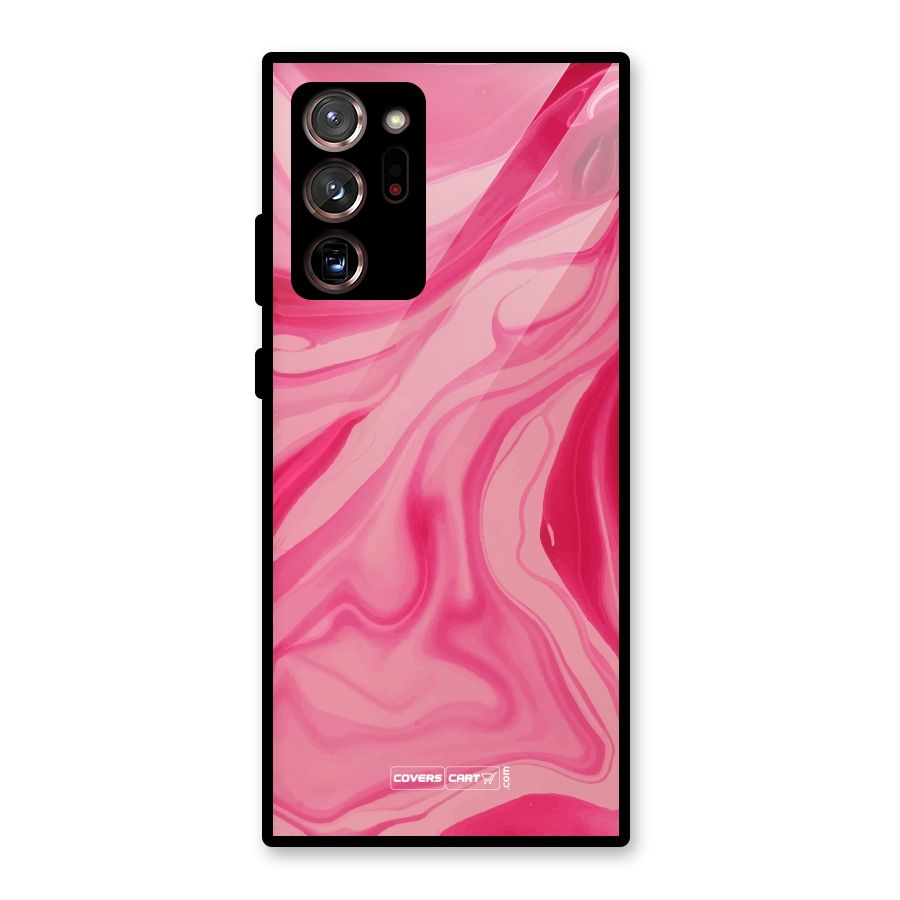 Sizzling Pink Marble Texture Glass Back Case for Galaxy Note 20 Ultra