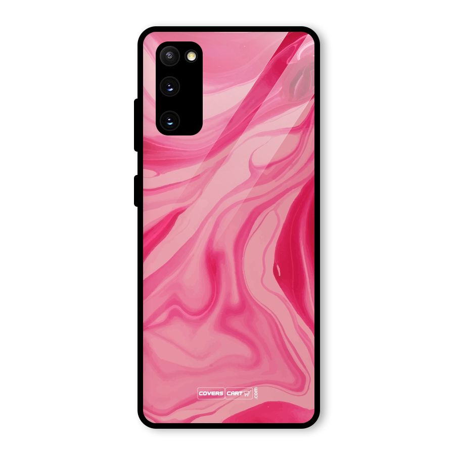 Sizzling Pink Marble Texture Glass Back Case for Galaxy S20 FE