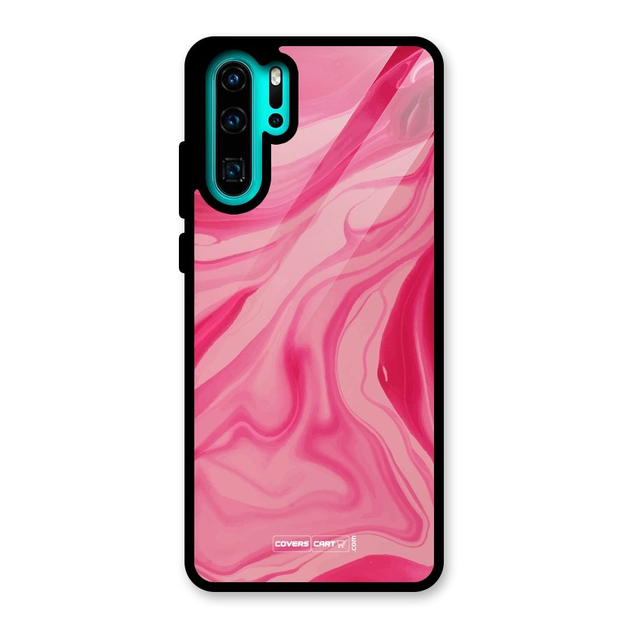 Sizzling Pink Marble Texture Glass Back Case for Huawei P30 Pro