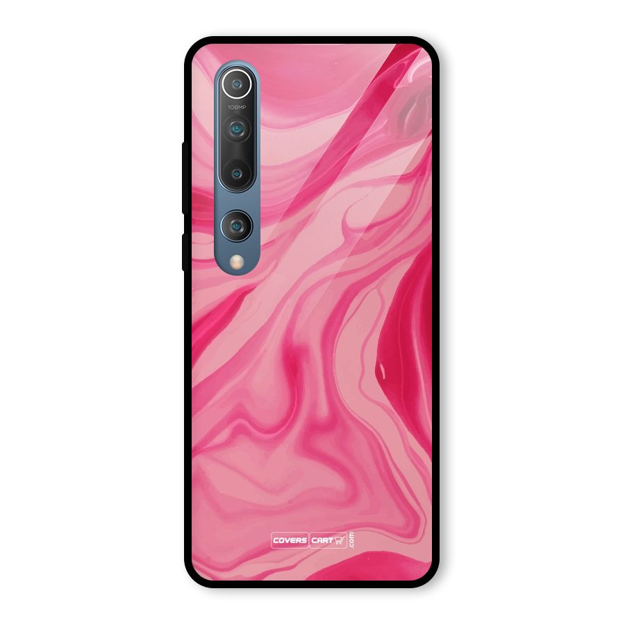 Sizzling Pink Marble Texture Glass Back Case for Mi 10