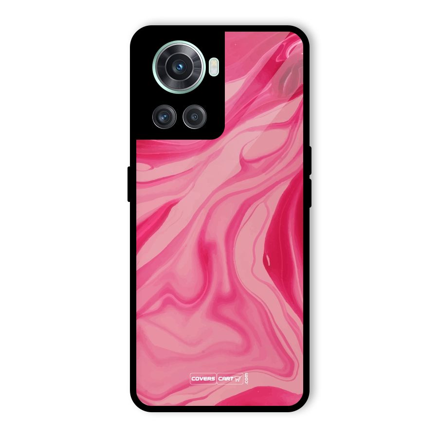 Sizzling Pink Marble Texture Glass Back Case for OnePlus 10R