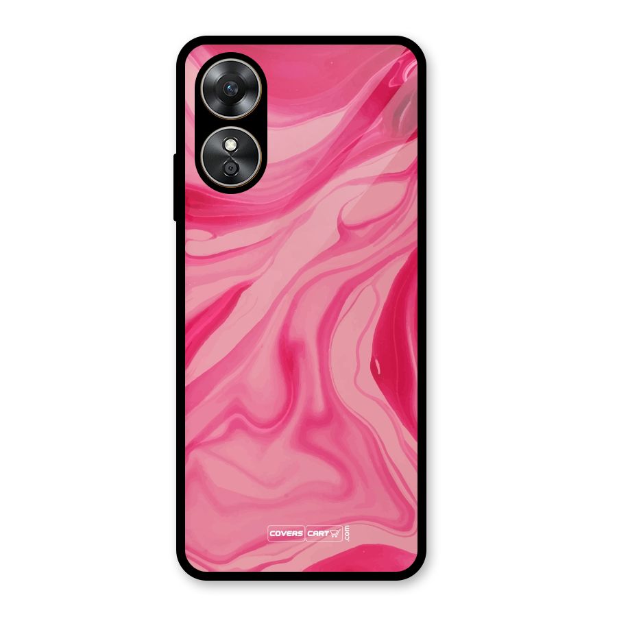 Sizzling Pink Marble Texture Glass Back Case for Oppo A17