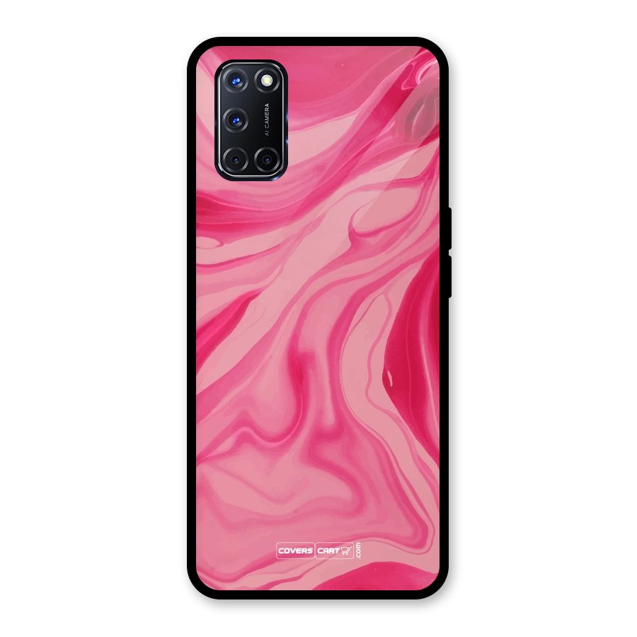 Sizzling Pink Marble Texture Glass Back Case for Oppo A52