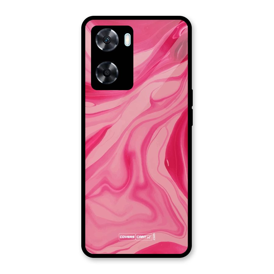 Sizzling Pink Marble Texture Glass Back Case for Oppo A77