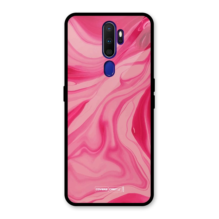 Sizzling Pink Marble Texture Glass Back Case for Oppo A9 (2020)